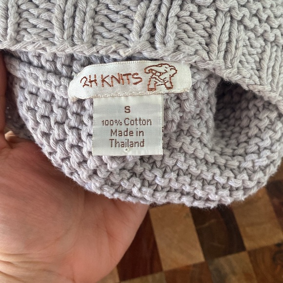 2H KNITS: grey Knit Hat with Flower 🌸 Size: Kids S - Picture 3 of 5